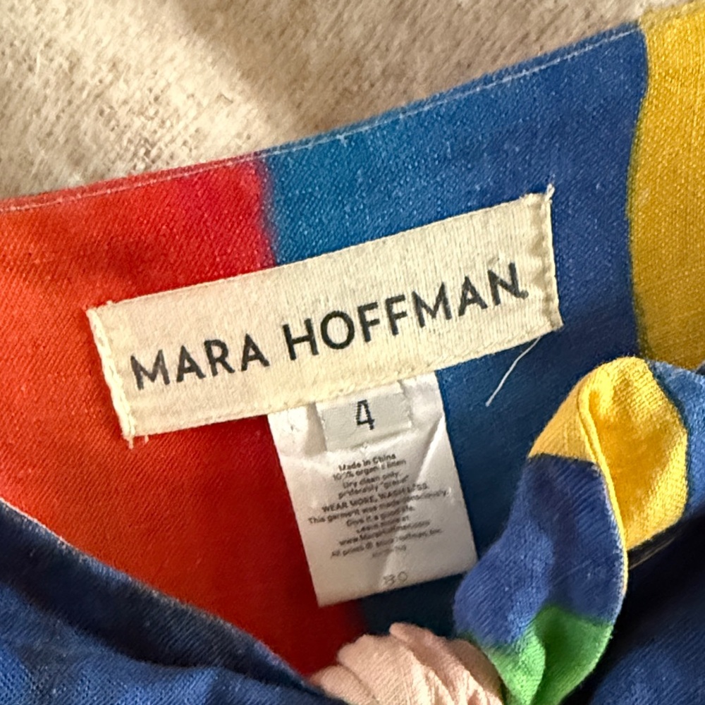 Mara Hoffman Rainbow Stripe Linen Sundress – Size 4 - Picture 3 of 6
